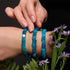 Quartz bleu | Argent | Bracelet macramé caillou pierre gemme